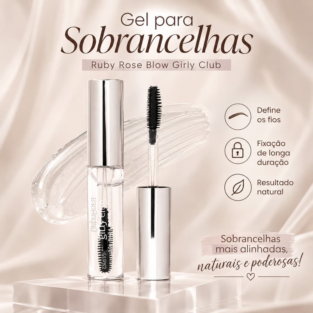 Gel para Sobrancelhas Ruby Rose Blow Girly Club HBE2504 – Fixação e Definição Natural