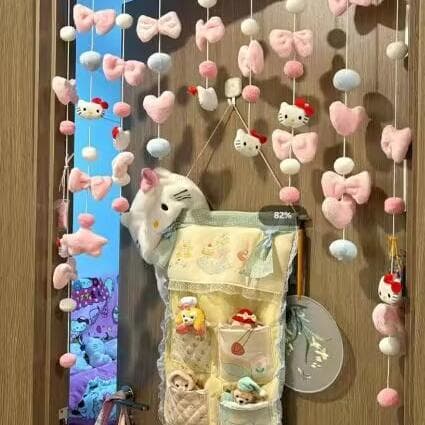 Borboleta kt ins estilo pendurado cortina quarto das crianças porta ornamentos bonito princesa decoração estilo creme