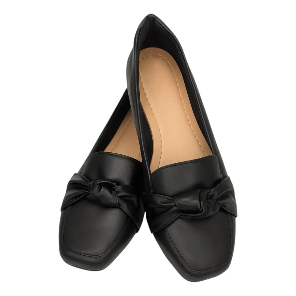 Sapatilha Mocassim Feminino Sapato Bico Quadrado Conforto