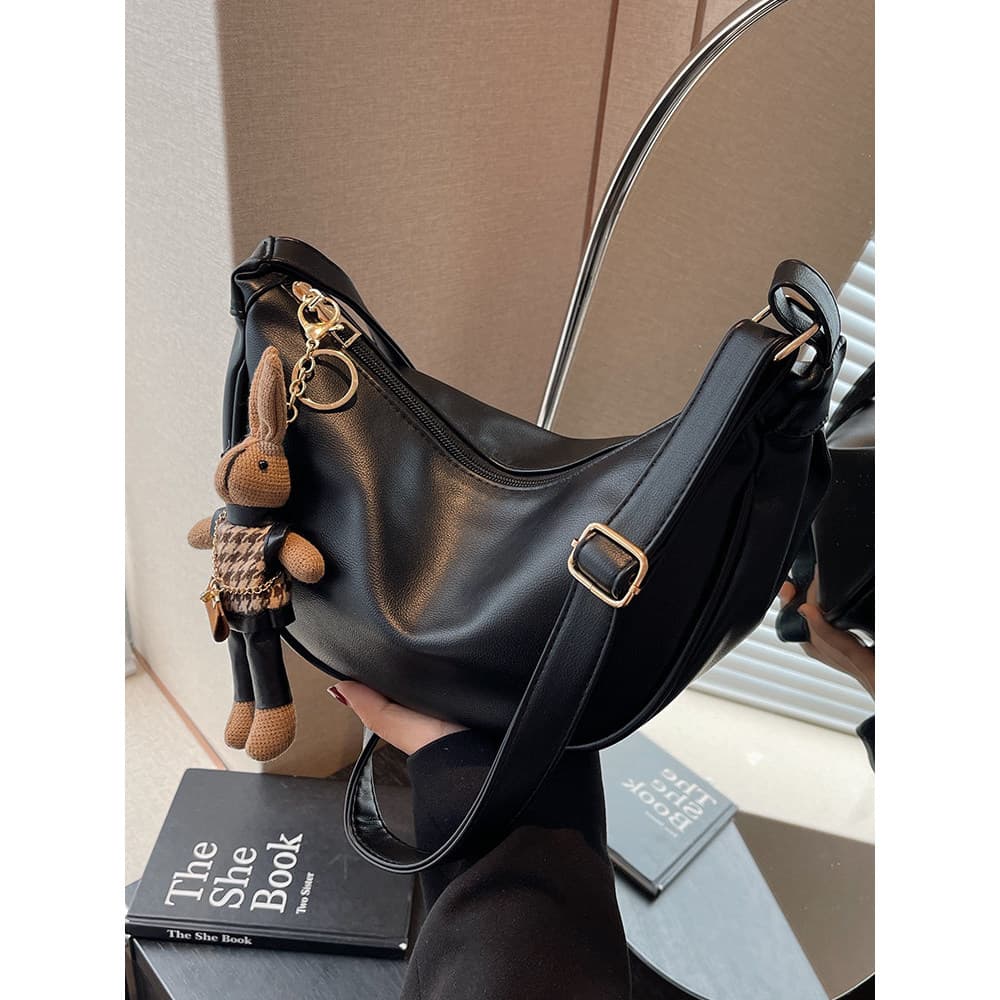 bolsas femininas de ombro Bolsa feminina de couro macio Casual com textura de um ombro