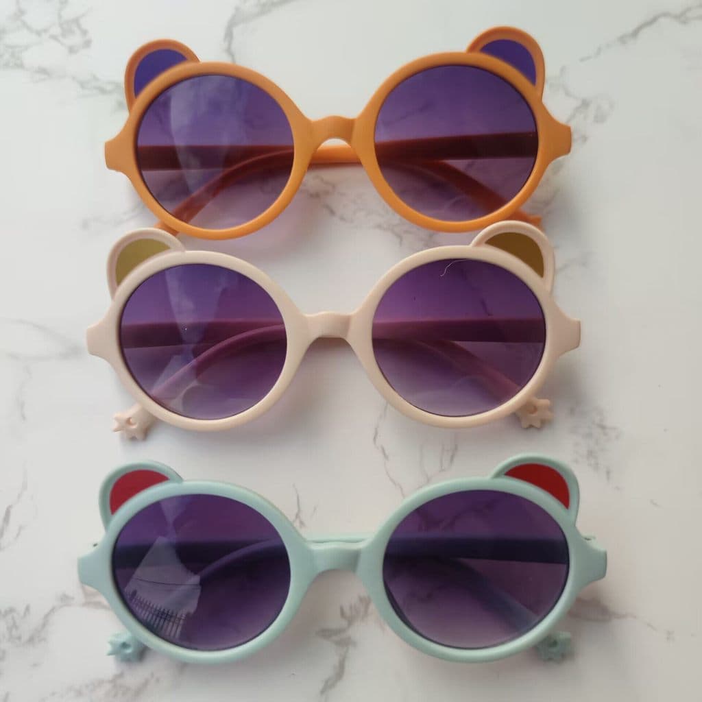 Crianças dos desenhos animados óculos de sol novo estilo orelhas de urso masculino feminino bebê jardim de infância dese