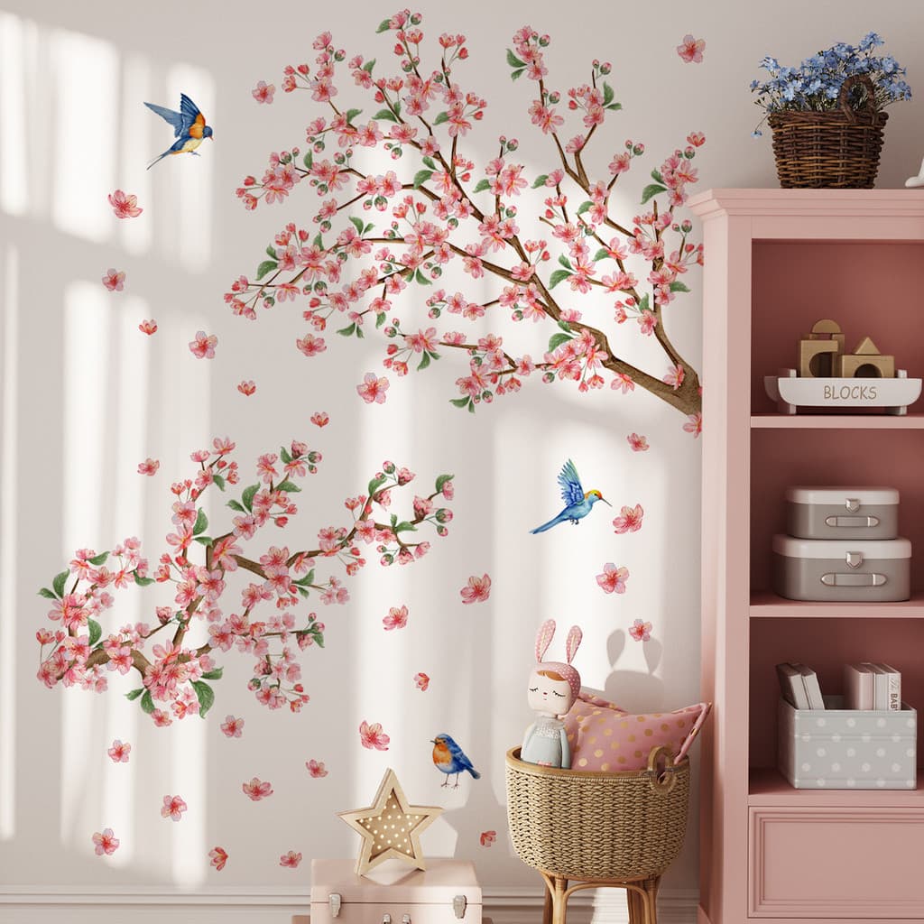 Adesivos de parede planta flor ramo adesivos de parede sala de estar quarto fundo parede decoração para casa adesivos de