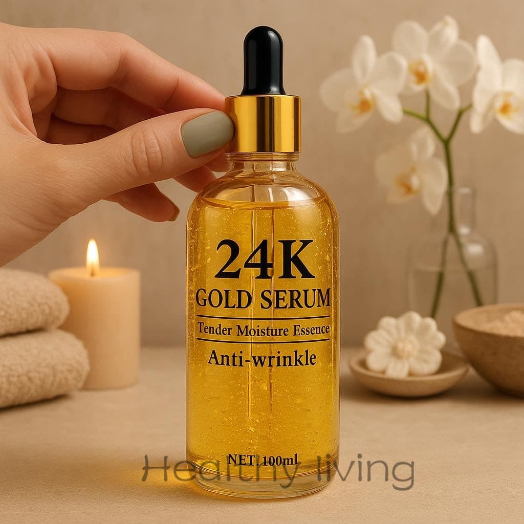 Sérum Facial de Ouro 24K, Sérum Hidratante Antienvelhecimento para Clareamento da Pele com Ácido Hialurônico para Mancha
