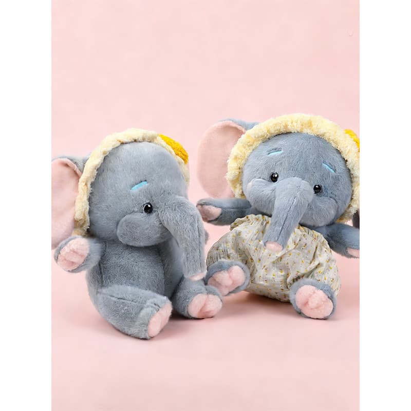 Influenciador Mery bebê elefante brinquedo de pelúcia macio bonito bebê elefante decoração de mesa crianças pelúcia dorm