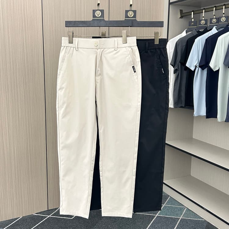 Primavera verão calças casuais masculinas novas calças finas moda calças retas tornozelo-perna calças masculinas soltas