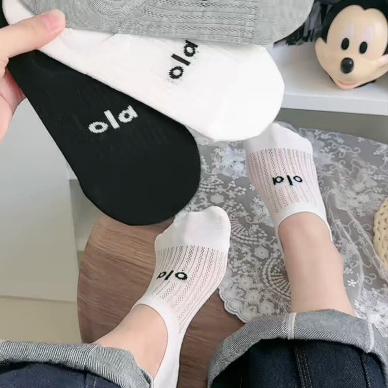 Meias femininas barco estilo fino carta verão estilo japonês barco meias antiderrapantes não podem cair meias invisíveis