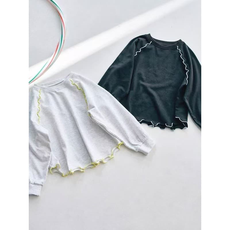 Japonês única primavera novo estilo crianças onda borda moletom masculino feminino All-Match pulôver preto topo de manga
