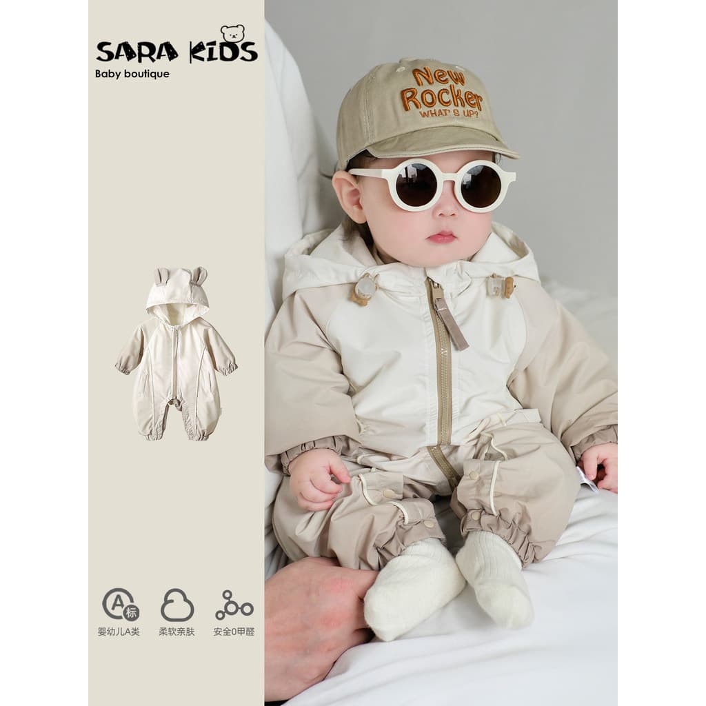 Macacão de bebê outono estilo ocidental menino roupas de bebê outono estilo coreano pequeno mês idade manga comprida rou