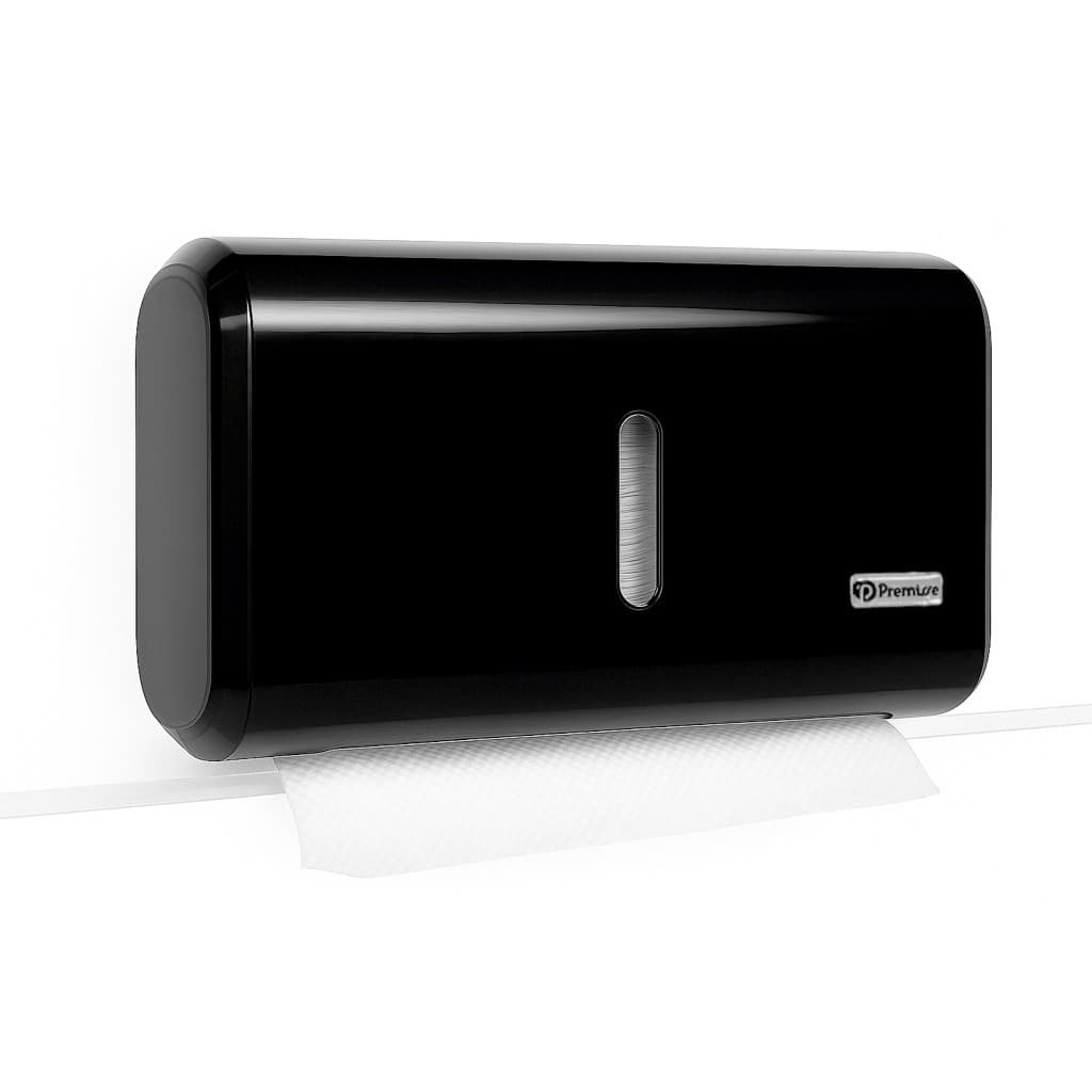 Dispenser Preto De Papel Interfolhado Urban P/ Lavabo E Banheiro