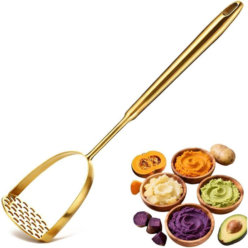 Espremedor De Batatas Em Aço Inoxidável , 14 Comprimento , Design De Alça Longa