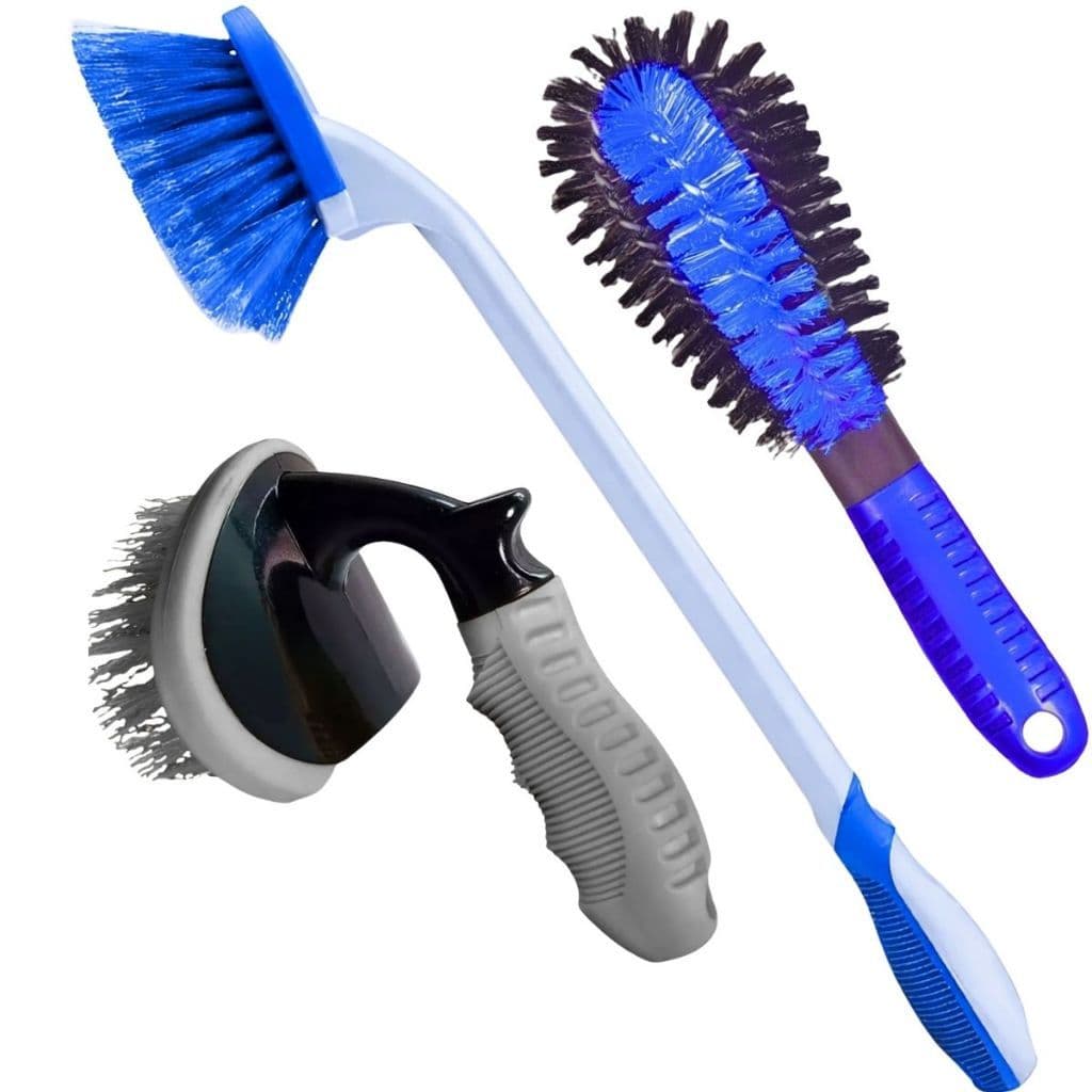 KIT 3 ESCOVAS LIMPEZA DE PNEU E RODA CAIXA RODA LONGA FURO DE RODA PEPINO LIMPEZA DE PNEU CARRO MOTO