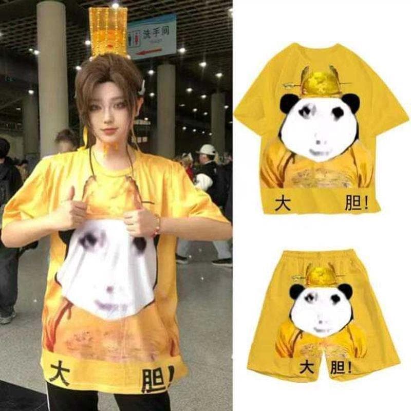 Engraçado engraçado negrito imperador pijamas Homewear negrito dragão padrão legal gelo preto chá roupas camiseta Shorts
