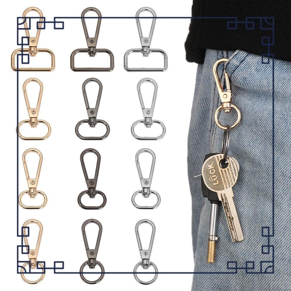 5pcs Bolsas Cinta Fivelas Anel Dividido Jóias Fazendo Hardware Colar Mosquetão Snap
