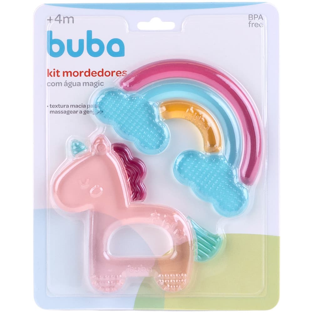 KIT MORDEDORES COM AGUA MAGIC UNICORNIO MORDEDOR BUBA