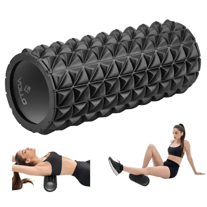 Rolo P/Liberação Miofascial Massagem Relaxamento Musc Preto