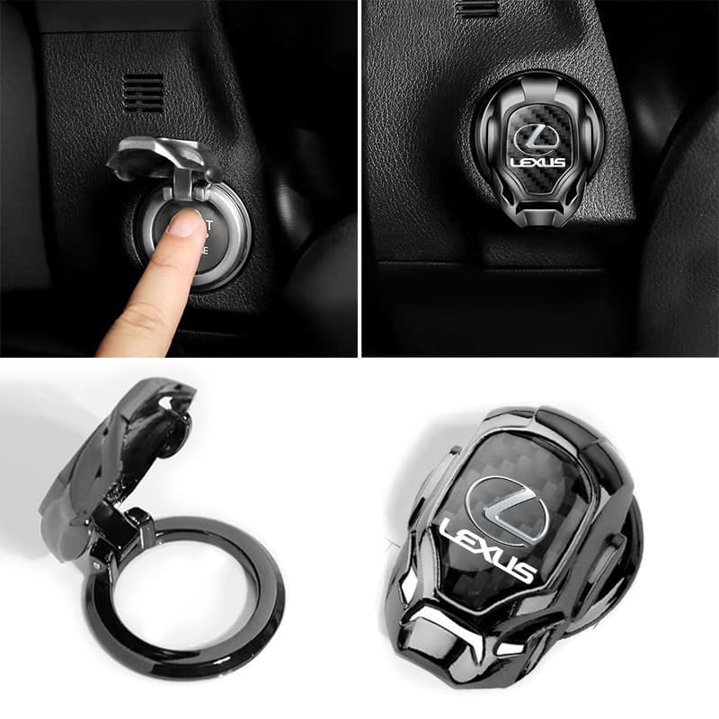 Capa Protetora para Botão de Partida do Motor do Carro com Adesivo Decorativo Interno para Lexus GX460 CT200H ES Fsport