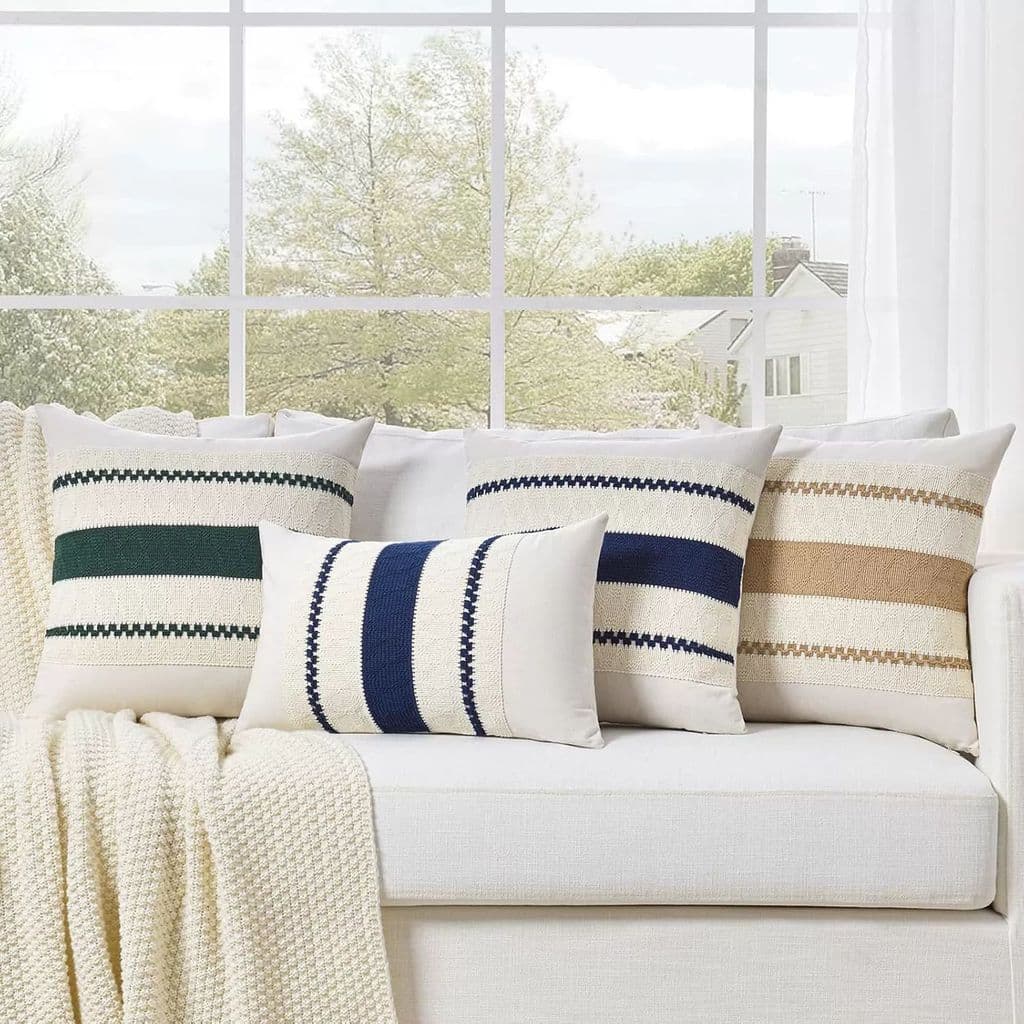 Almofada decorativa de estilo boêmio, capa de almofada de estilo americano, capa de almofada verde e macia para sofá, co