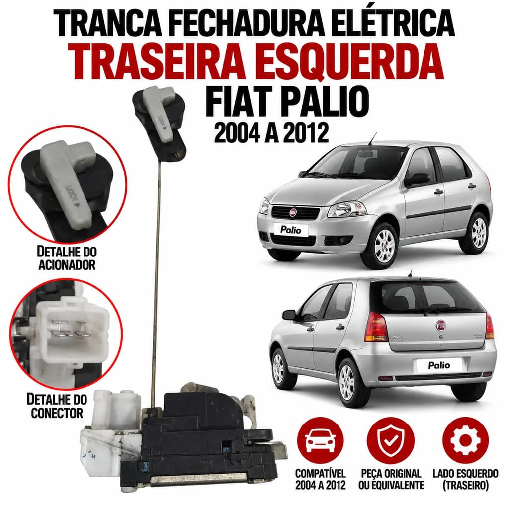 Tranca Fechadura Elétrica Traseira Esquerda Fiat Palio 2012