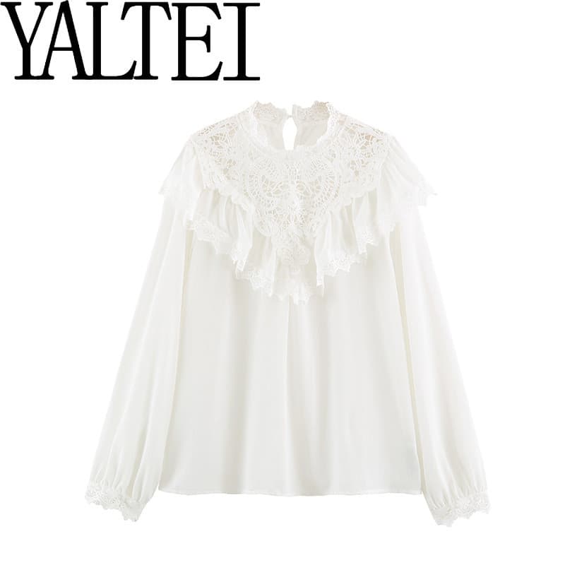 ZA Cross-Border AliExpress ins europeu americano feminino verão novo estilo moda diária cor sólida elegante camisa de re