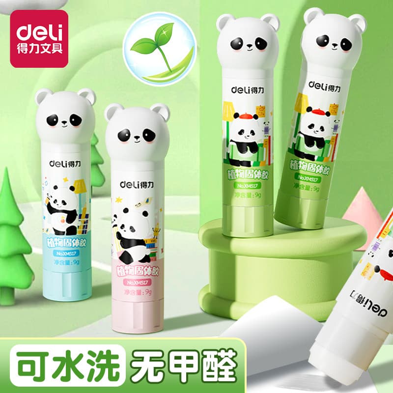 Deli Panda Dudu Cola Sólida Cola Lavável Cola em Bastão Alta Viscosidade Estudantes Usam Exame Papelaria Bonito Suave Fi