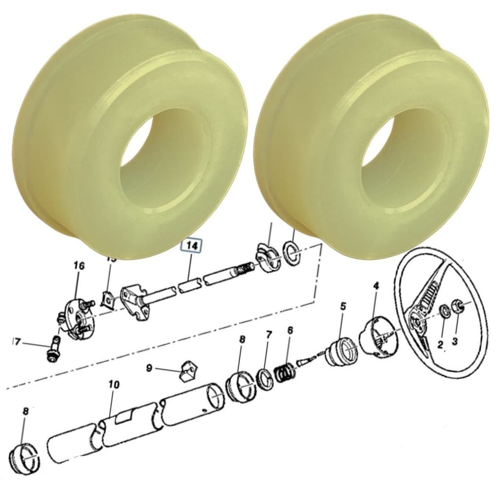 2 BUCHA TECNIL COLUNA DIREÇÃO GM A10 C10 C14 D10 OPALA CARAVAN 67 A 84 (19X43X17)