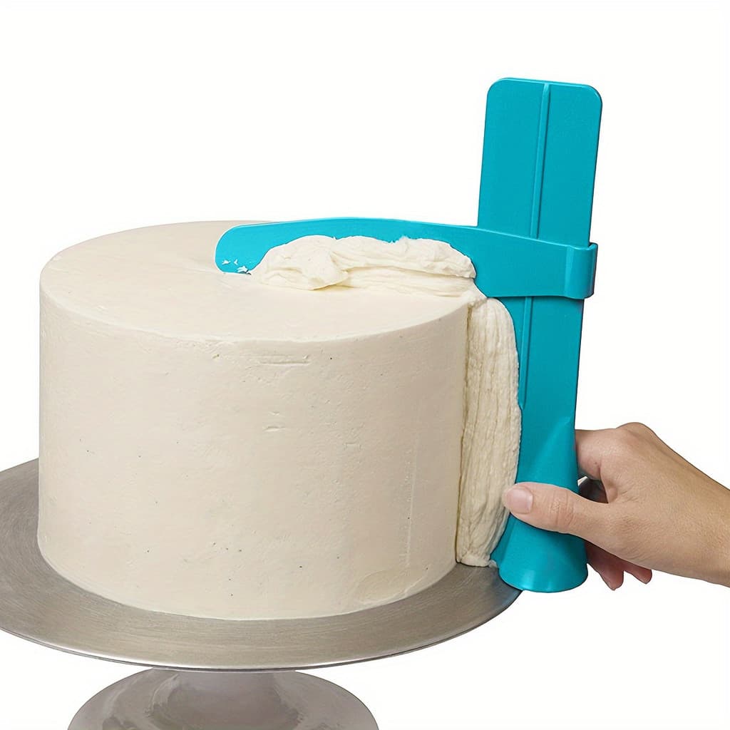 1 conjunto de espátula de bolo ajustável e decoração superior de bolo perfeita mais suave-uso doméstico e profissional f