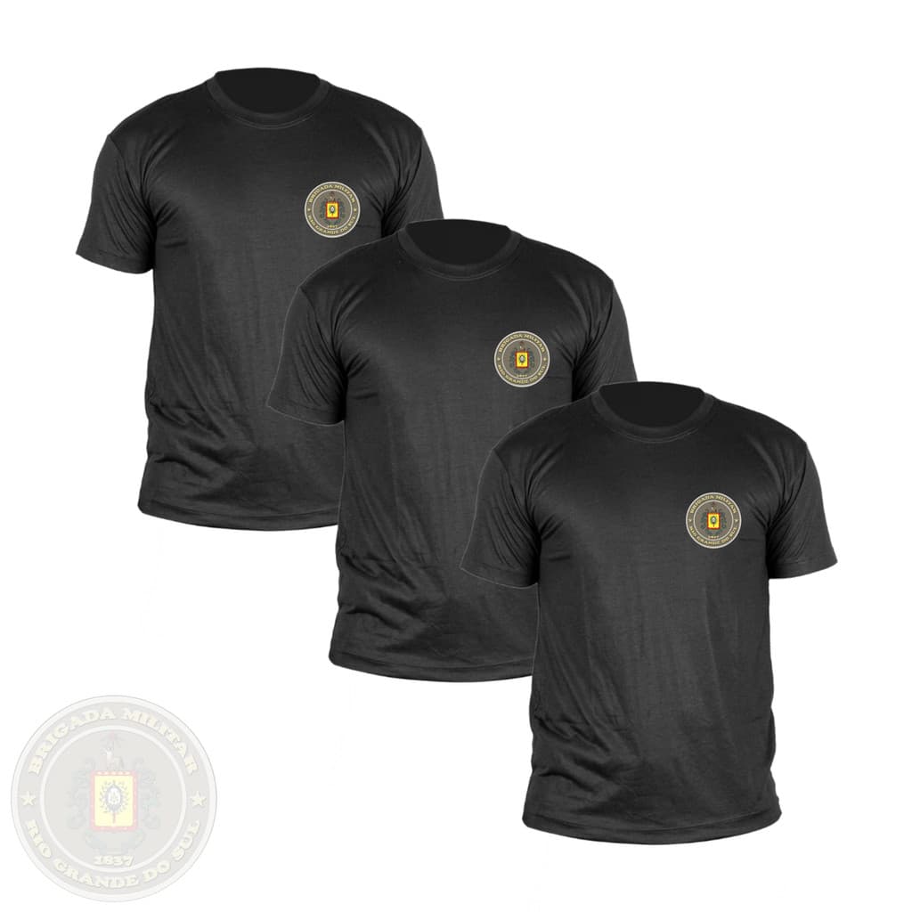 KIT 3 Camisetas Brigada PM RS Malha PV Respirável Rio Grande Do Sul BM