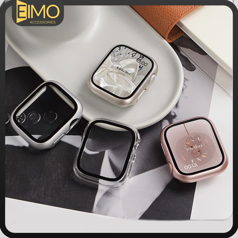 Capa Case Com Vidro Temperado Para Iwatch Apple Watch SE Ultra 3 2 Series 11 10 9 8 7 49 46 45 42mm Protetora Rígida PC