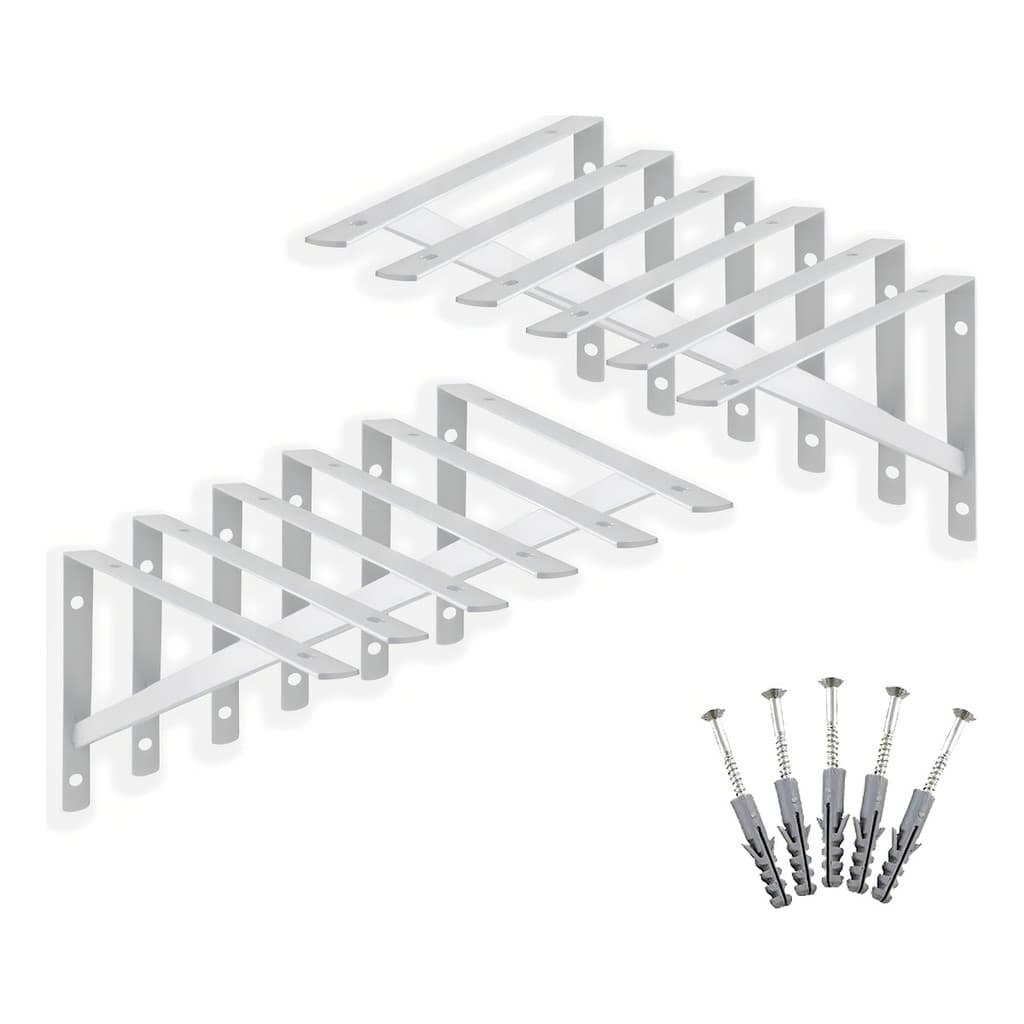 12 X Mão Francesa 40cm Acompanha Kit De Parafuso E Bucha Cor