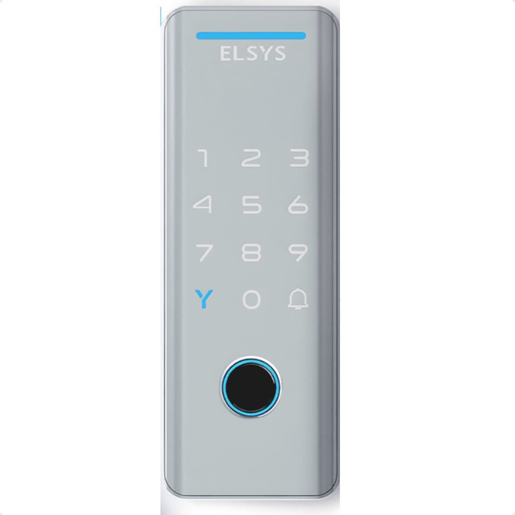 Fechadura Digital Com Biometria e Senha Elsys Tecno 4100 Prata