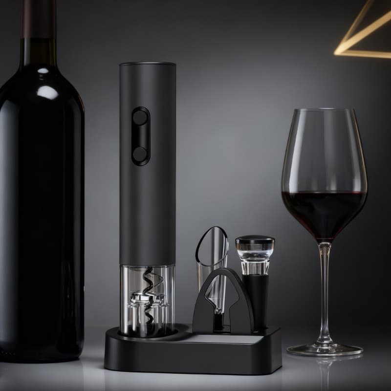Saca-Rolhas Automático Recarregável Do Punho Ergonômico Abridor De Vinho De Alilin Com Base