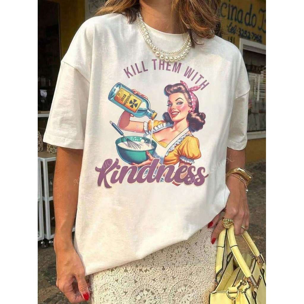 Blusas Soltas e Confortáveis para o Dia a Dia de Mulheres, Camisas de Dona de Casa Satíricas em Cores Confortáveis
