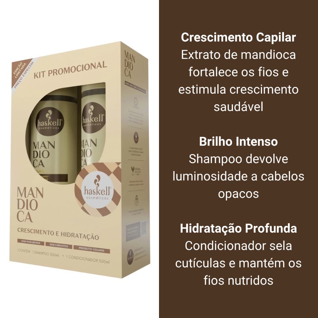 Kit Haskell Mandioca Shampoo E Condicionador 2x300ml