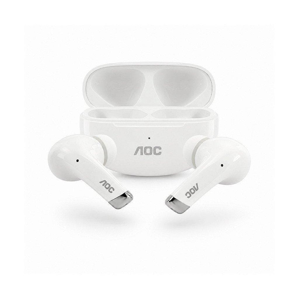 Fone de Ouvido Bluetooth Earbuds Pro V5.4 com Estojo de Recarga e Baixa Latência - Branco - AOC