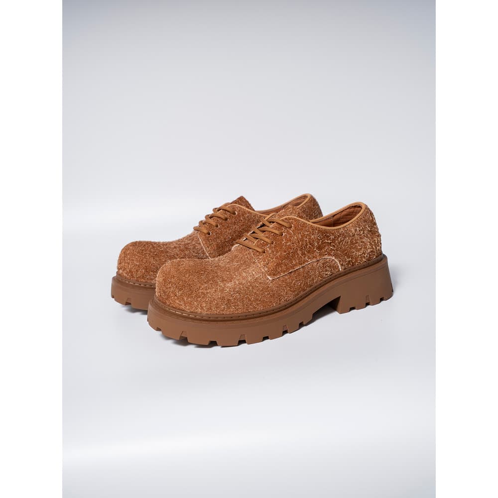 Americano Retro nicho sapatos de carga de couro de pele longa de sola grossa sapatos casuais Derby outono novo estilo sa