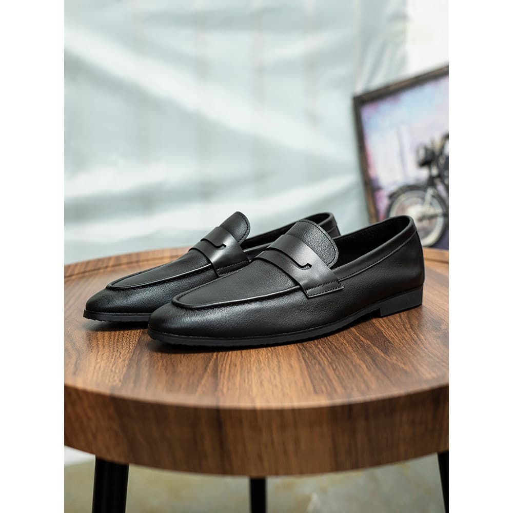 Versão coreana mocassins de couro genuíno masculino novos sapatos de couro casuais britânicos superfície de couro macio