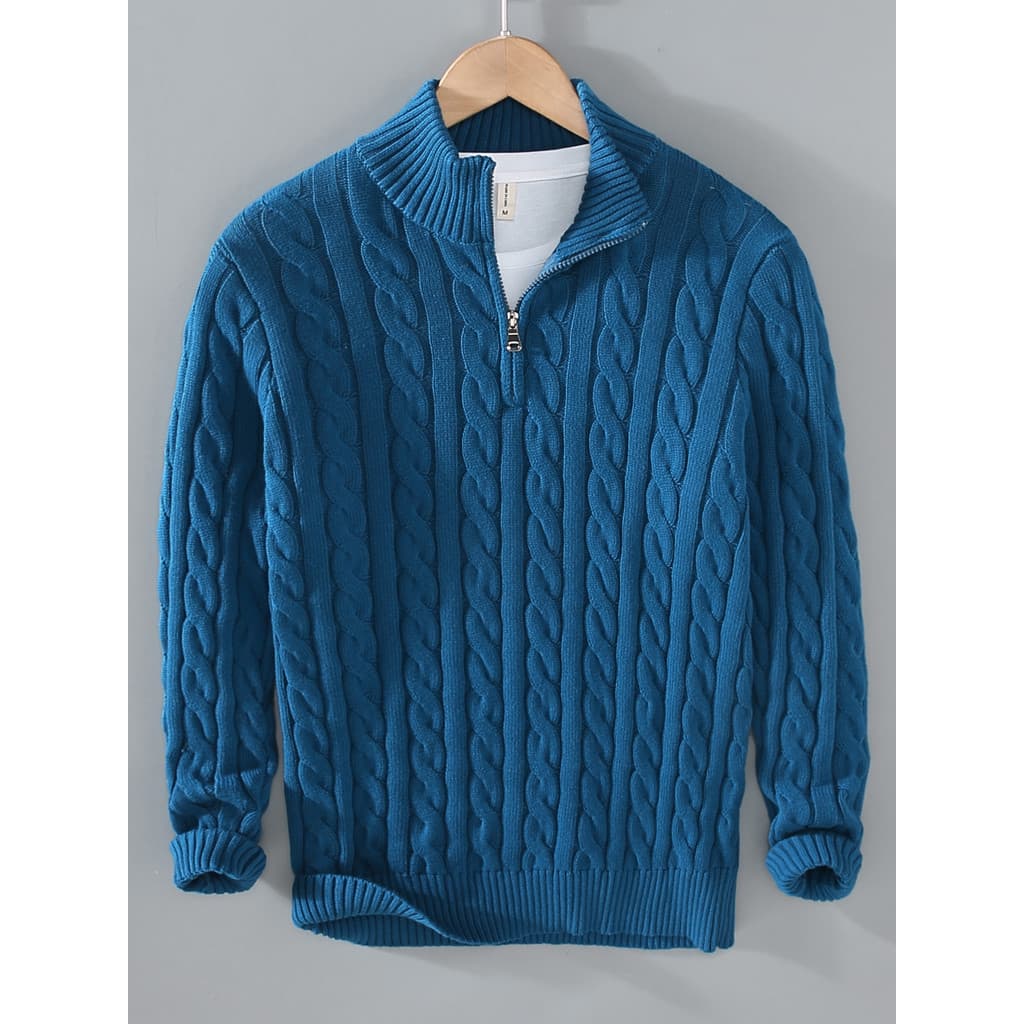 Outono inverno moda meio zíper pulôver camisola masculina High-End Jacquard malhas 2025 cor sólida Bottoming