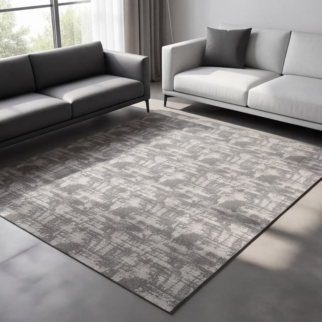 Tapete Dubai Algodão Cinza Antiderrapante Sala Quarto Macio Moderno 15% Poliéster 85% Algodão Luxo