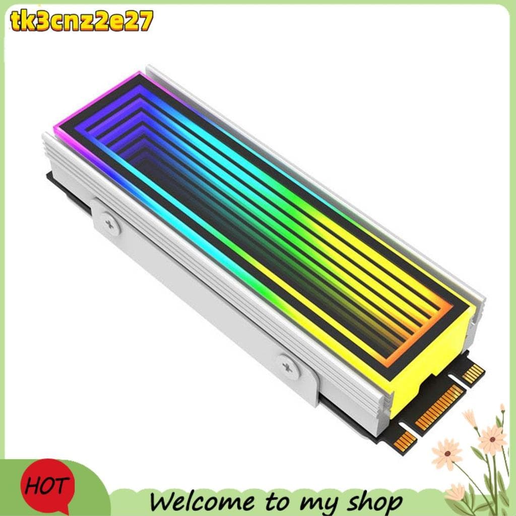 M . 2 ARGB Computador Radiador 2280 SSD M2 M2 Endless Abyss Effect Prata
