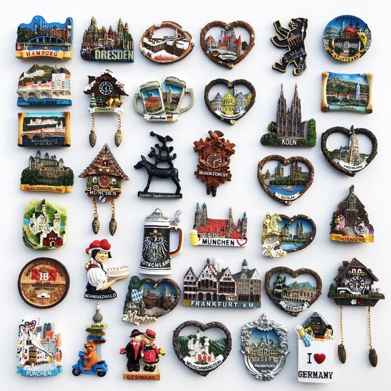Alemanha Berlin Nuremberg Stuttgart Cologne Hamburgo Munique Fridge Sticker Tourist Souvenir Refrigerator Stickers Decor
