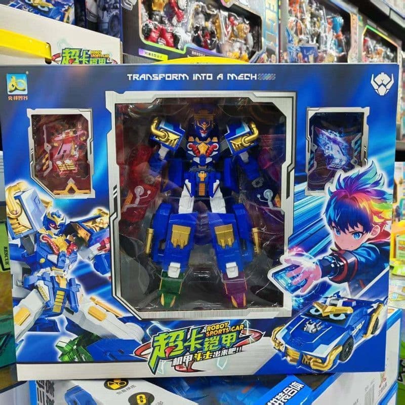 Super cartão armadura super deslumbrante guerreiro mágico elétrico rei edição deformação Mecha robô deslumbrante relâmpa
