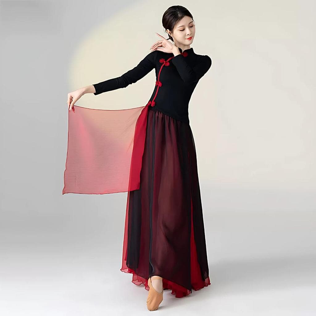 Novo traje de dança clássica corpo rima Cheongsam traje de prática de dança outono inverno palco desempenho traje femini