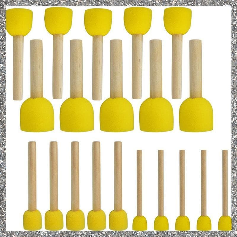 Conjunto de Pincéis de Esponja Redondos, 20 Peças, Ferramentas de Pintura para Crianças - Esponjas DIY em 4 Tamanhos Y7D