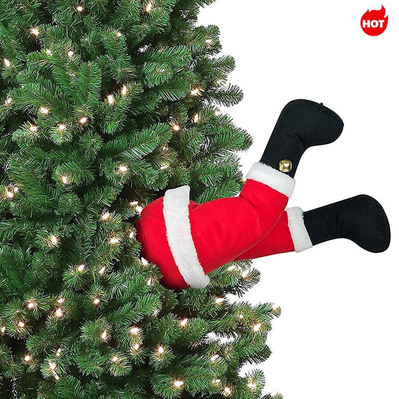 < LA > Pernas De Papai Noel Decorações Para Árvores De Natal Animadas Internas Presas Na Decoração Da Árvore Falsas Topp