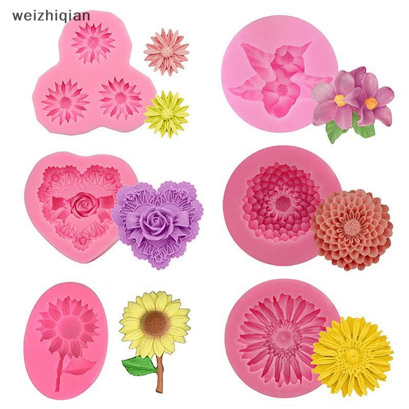[T & B] Molde De Silicone De Flor De Lírio 3D Resina Para Bolo De Chocolate Decoração De Fondant Ferramenta De Cozimento