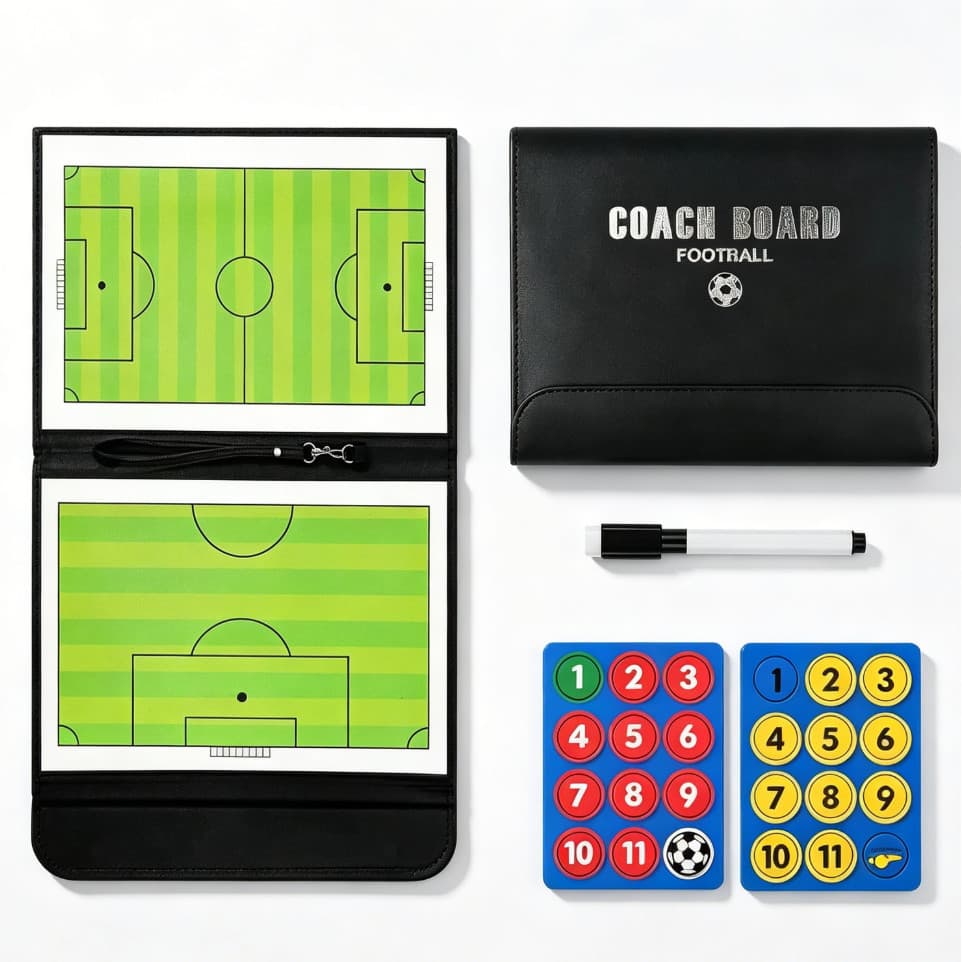 Prancheta Tática Magnética Futebol para Treinador Quadro Técnico Dobrável Campo Futsal com Marcadores
