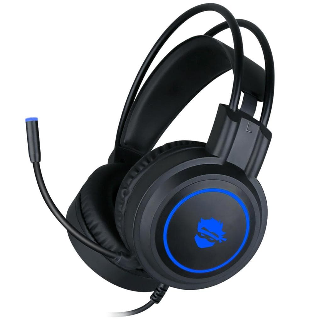 Headset Gamer Ninja Shadow, 3.5mm + USB, PC, Rainbow, Drivers 50mm, Black, GN-H02