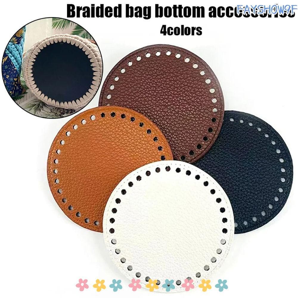 Calças De Bolsa FAYSHOW , Peças Feitas À Mão De 12 Cm , Redonda De Couro DIY , Acessórios