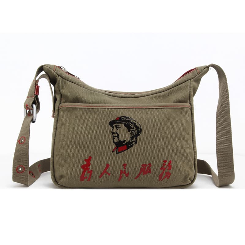 Servindo as pessoas Mao Zedong Bolsa de lona Chairman Mao Bolsa de ombro nostálgica Bolsa mensageiro exclusiva Bolsa men