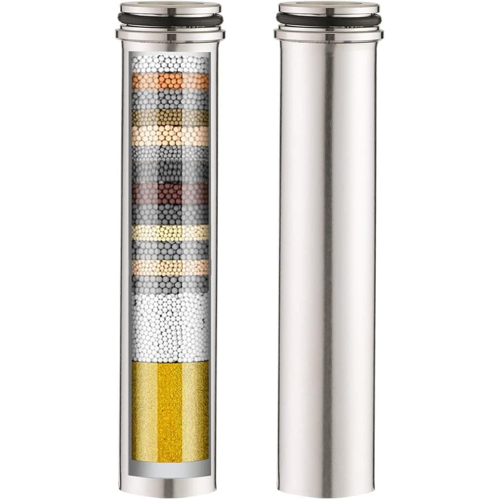 Pacote com 2 Filtros de Substituição Compatíveis com o Chuveiro Makefit SSJ781/DSSJ781/DSSJ781-01, Remove Cloro, Aço Ino